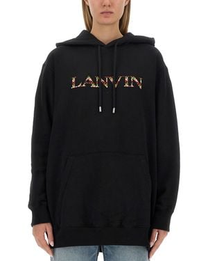 Lanvin Felpa Con Logo - Nero
