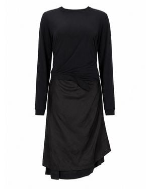 Maison Margiela Abito Midi Con Drappeggio - Black
