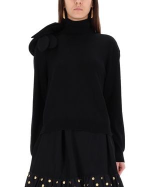 Moschino Mesh With Flower Detail - Black