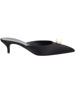 Magda Butrym Pearl Embellished Pointed-Toe Mule Heels - White