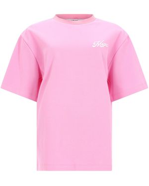 MSGM Logo Crew Neck T-Shirt - Pink