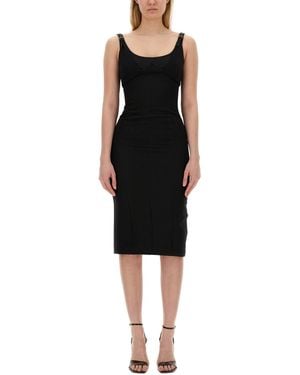 Versace Jeans Couture Dress With Buckles - Black