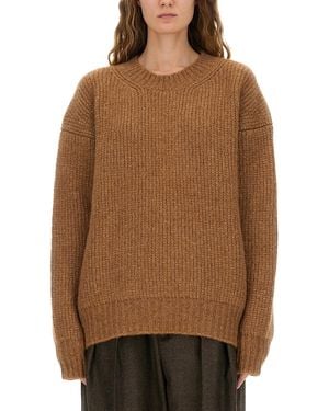 Saint Laurent Thick Knit Pullover - Brown