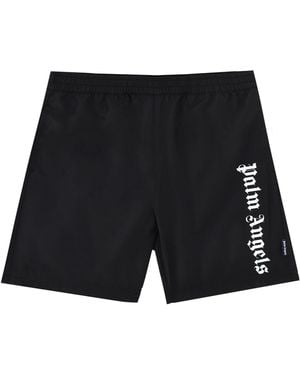Palm Angels Costume Da Bagno Con Logo - Black