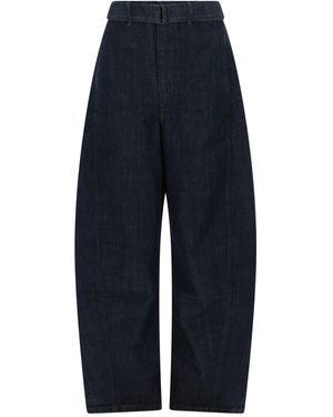 Lemaire Twisted Belted Trousers - Blue