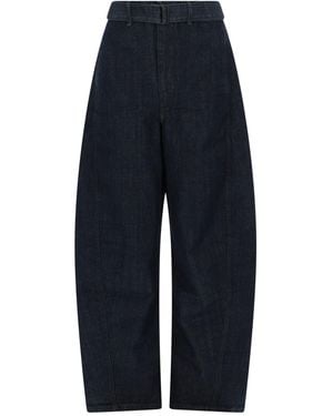 Lemaire Twisted Belted Trousers - Blue
