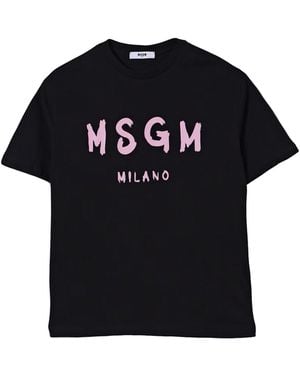 MSGM T Shirt With Logo - Black