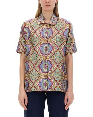 Etro Silk Printed Shirt - Red