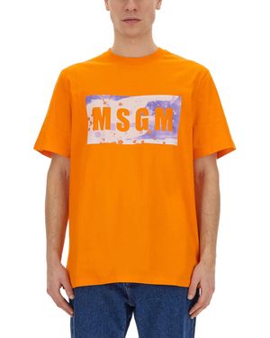 MSGM Crew Neck T-Shirt - Orange