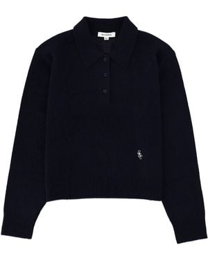 Sporty & Rich Cashmere Polo Shirt - Blue