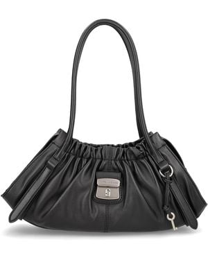 Marc Jacobs Satchel Bag The Cristina Medium Leather Shoulder - Black