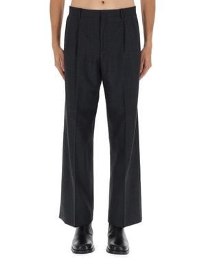 sunflower Wide Pleated Trousers - Black