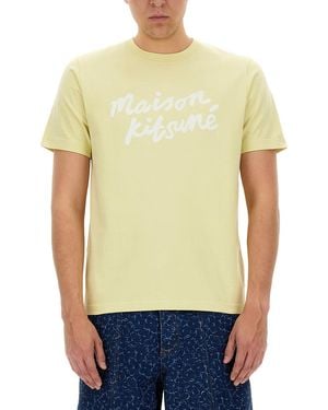 Maison Kitsuné Crew Neck T-Shirt - Yellow