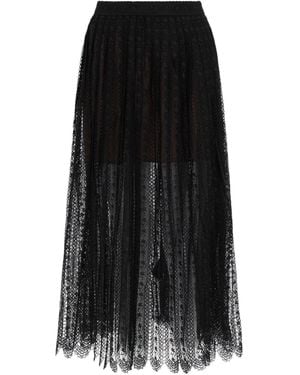 Self-Portrait Lace Midi Skirt - Black