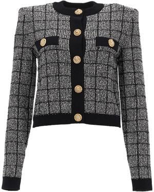 Balmain Light Tweed Cardigan - Black