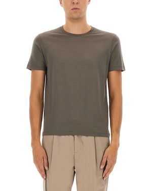 Herno Fine-Knit Wool T-Shirt - Grey