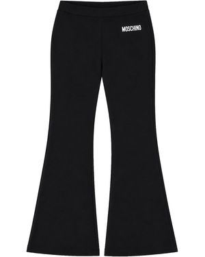 Moschino Pantalone Flared Con Logo - Black