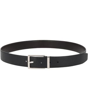 Ferragamo Cintura Reversibile E Regolabile Con Fibbia Rettangolare - Black