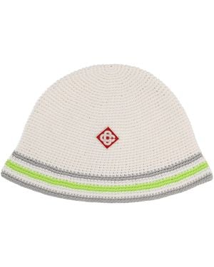 CASABLANCA Knit Hat With Logo - White