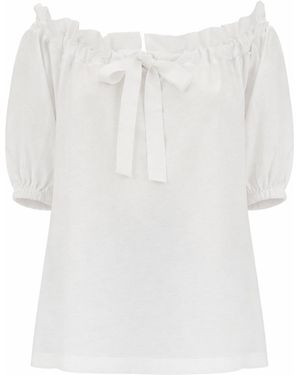 Patou Solid Off Shoulder Top - White