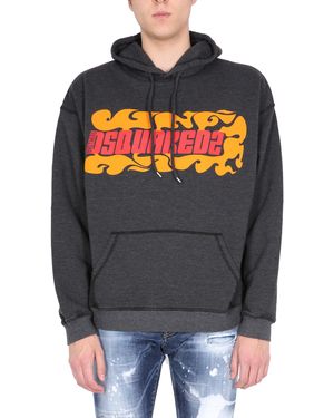 DSquared² Felpa Con Stampa Logo - Grigio