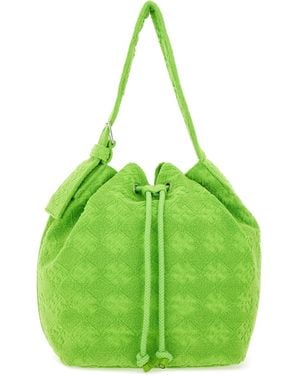 Tory Burch Oversized "T Monogram" Bucket Bag - Green