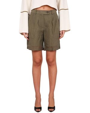 Helmut Lang Tailored Shorts With Transparent Hem - Green