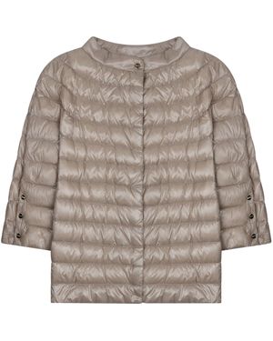 Herno Margherita Short-Sleeve Quilted Jacket - Natural