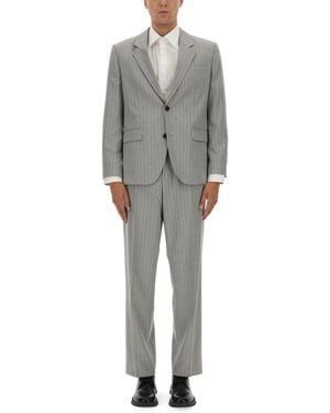 HUGO Slim Fit Suit With Striped Pattern - Grey