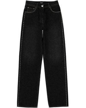 Versace Jeans With Studs And Crystals Decoration - Black