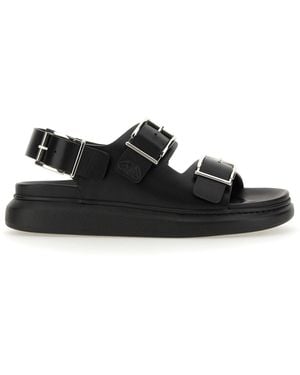 McQueen Seal Sandals - Black