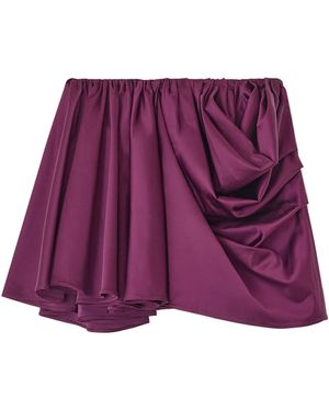 Ganni Miniskirt With Drape - Purple