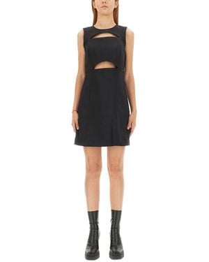 MICHAEL Michael Kors Cut-Out Waist Mini Dress With Flared Skirt - Black