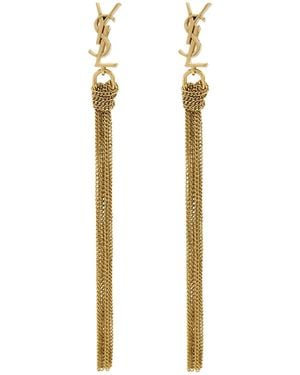 Saint Laurent Earrings With Logo - White