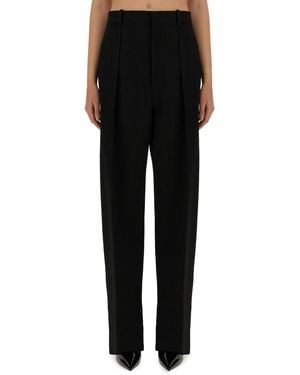 Bottega Veneta Wool And Cotton-Blend Twill Wide-Leg Trousers - Black