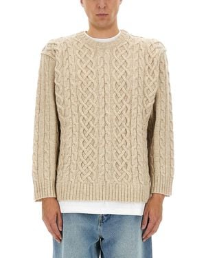 Moschino Pullover With T-Shirt - Natural