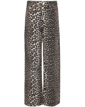 Ganni Jeans Con Stampa Animalier - Multicolour