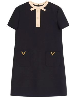 Valentino Wool And Silk Mini Dress - Black