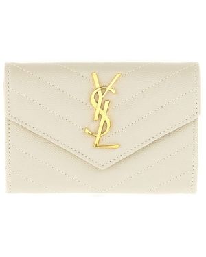 Saint Laurent Wallet "Envelope Cassandre" Small - Natural
