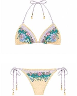 Zimmermann Bikini "Indra" Con Dettagli Crochet - White