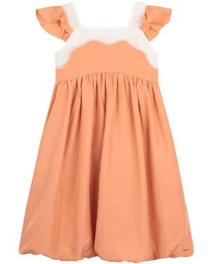 Chloé Silk Mini Dress With Straps For Girls - Pink