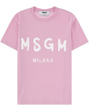 MSGM T-Shirt With Logo - Pink