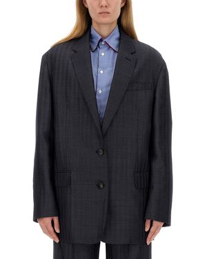 Etro Oversized Buttoned Outer Jacket - Blue
