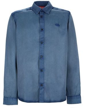 DIESEL Regular Solid Shirt - Blue