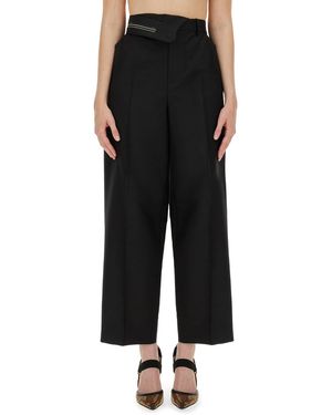 Fendi Trousers With Asymmetrical Waist - Black