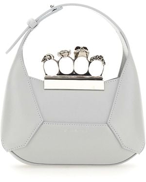 McQueen Borsa Hobo Mini Jewelled - Grigio