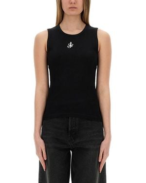 JW Anderson Jw Anderson "Anchor Jwa" Logo Tank Top - Black