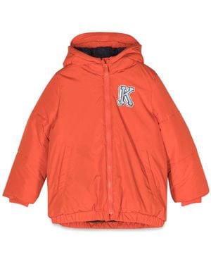 KENZO Down Jacket With Hood - Red