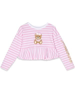 Moschino Ml Striped T Shirt - Pink