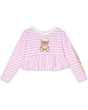 Moschino Ml Striped T Shirt - Pink